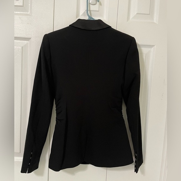 Jonathan Simkhai Women’s NWT Black Eye Closure Ruched Crepe Blazer Size 2 - Picture 6 of 13